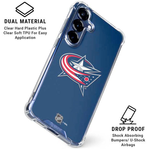 NHL Columbus Blue Jackets Logo Galaxy S25 Clear Case